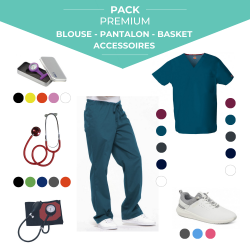 Kit Infirmière Dickies Mixte Pantalon + Blouse + basket + Accessoires
