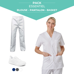 Kit Infirmière Mixte Pantalon + Blouse + Basket