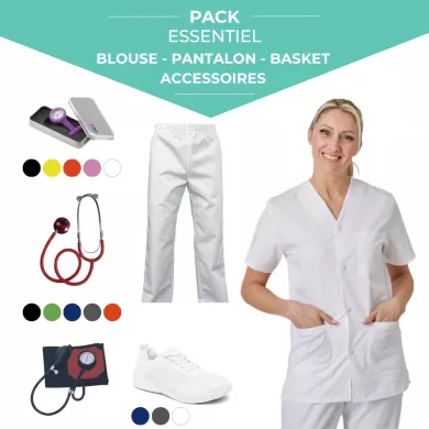Kit Infirmier Complet : blouse, pantalon, basket et accessoires| Sanipod