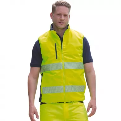 Bodywarmer matelassé réversible haute visibilité ambulancier