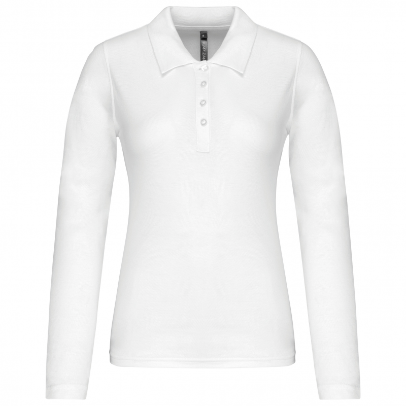 Polo piqué manches longues - femme | Sanipod