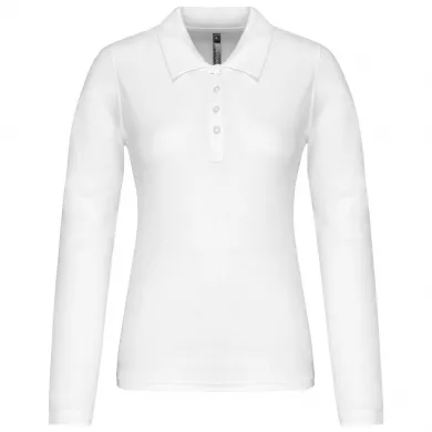 Polo piqué manches longues - femme | Sanipod
