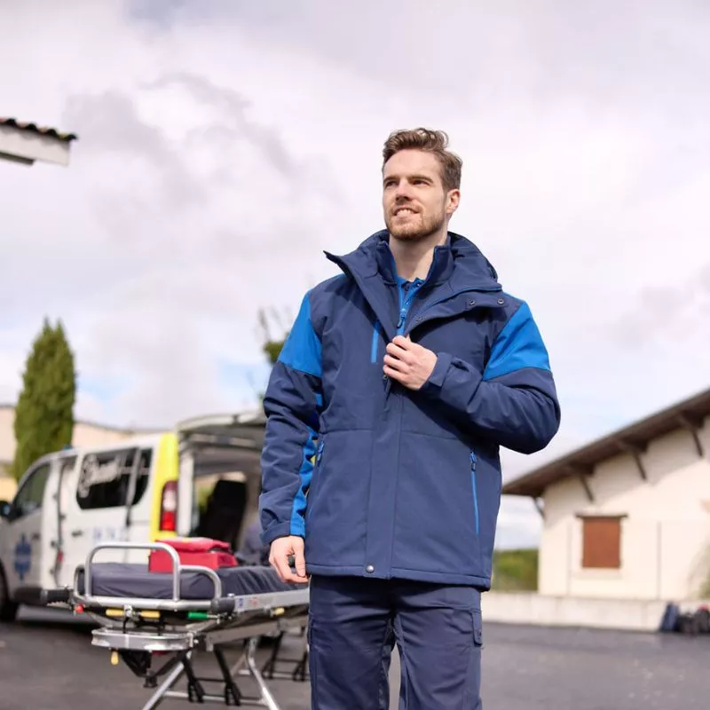 Softshell doublée homme prime bicolore ECO-RESPONSABLE | Sanipod