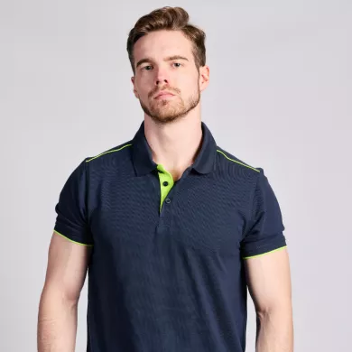 Polo contrasté ambulancier homme | Sanipod