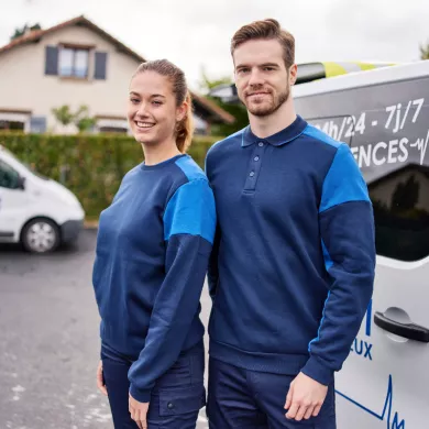 Sweat col polo prime bi-colore ECO-RESPONSABLE| Sanipod
