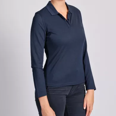 Polo piqué manches longues - femme | Sanipod