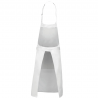 Tablier blanc en polycoton avec poche