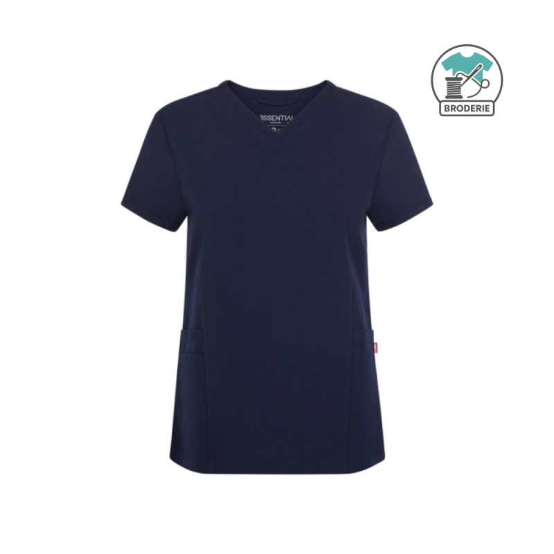 Tunique médicale à manches courte Femme - avec broderie