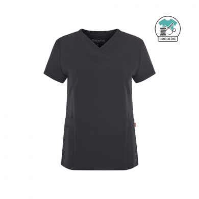 Tunique médicale à manches courte Femme - avec broderie