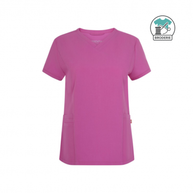 Tunique médicale à manches courte Femme - avec broderie