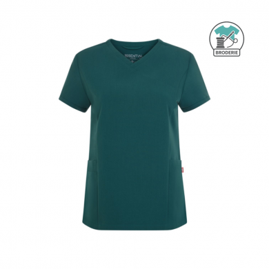 Tunique médicale à manches courte Femme - avec broderie